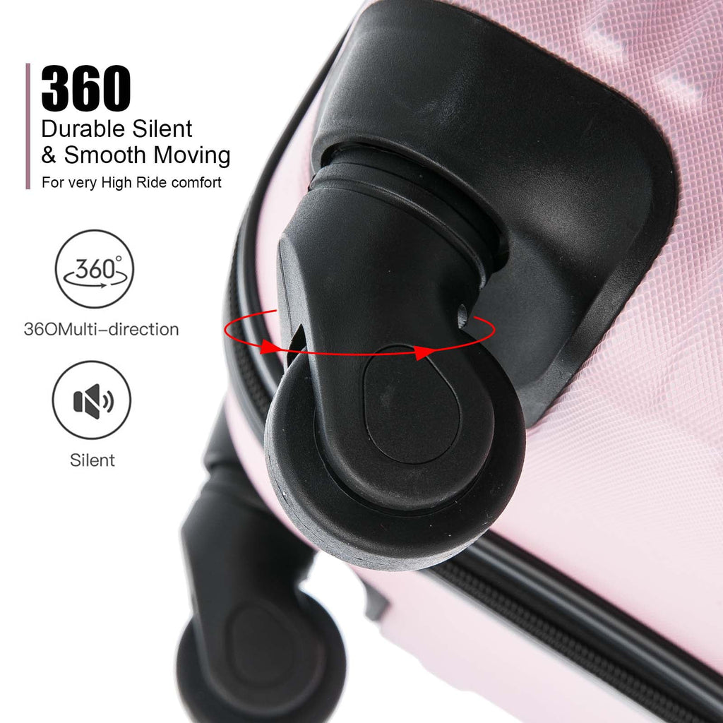 Wheels Sets Spinner Set Lightweight 5 Luggage Suitcase inch) Piece Pink Hardshell (16/20/24/28 ABS