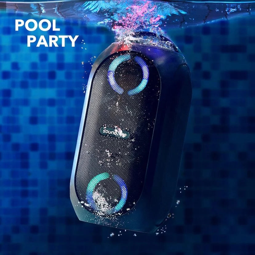 PartyCast 18-Hour | A3390Z12 80W Soundcore Waterproof Anker- | IPX7 | | Rave Portable by Speaker Playtime Black |