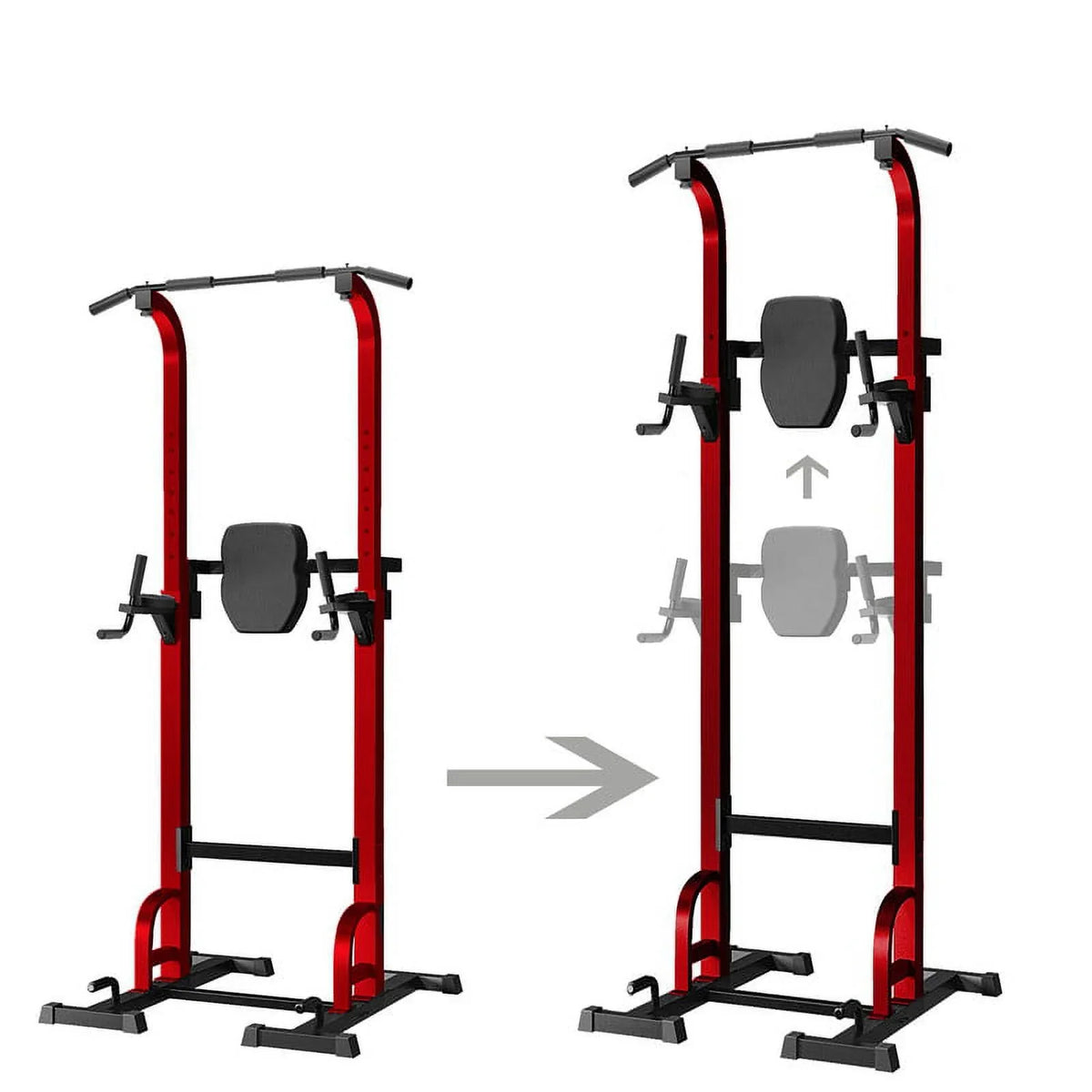 Station Pull Up Bar Workout Gym Strength Equipment，Red Stand Training for