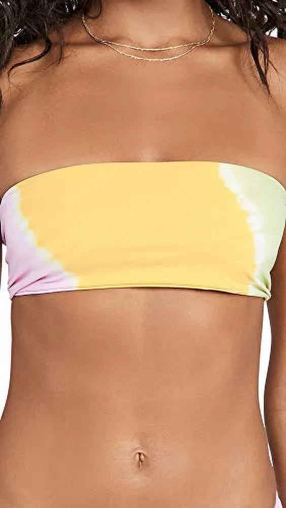 Space X-Small Tops, Women's Bikini Wave Beach Bandeau L Yellow,
