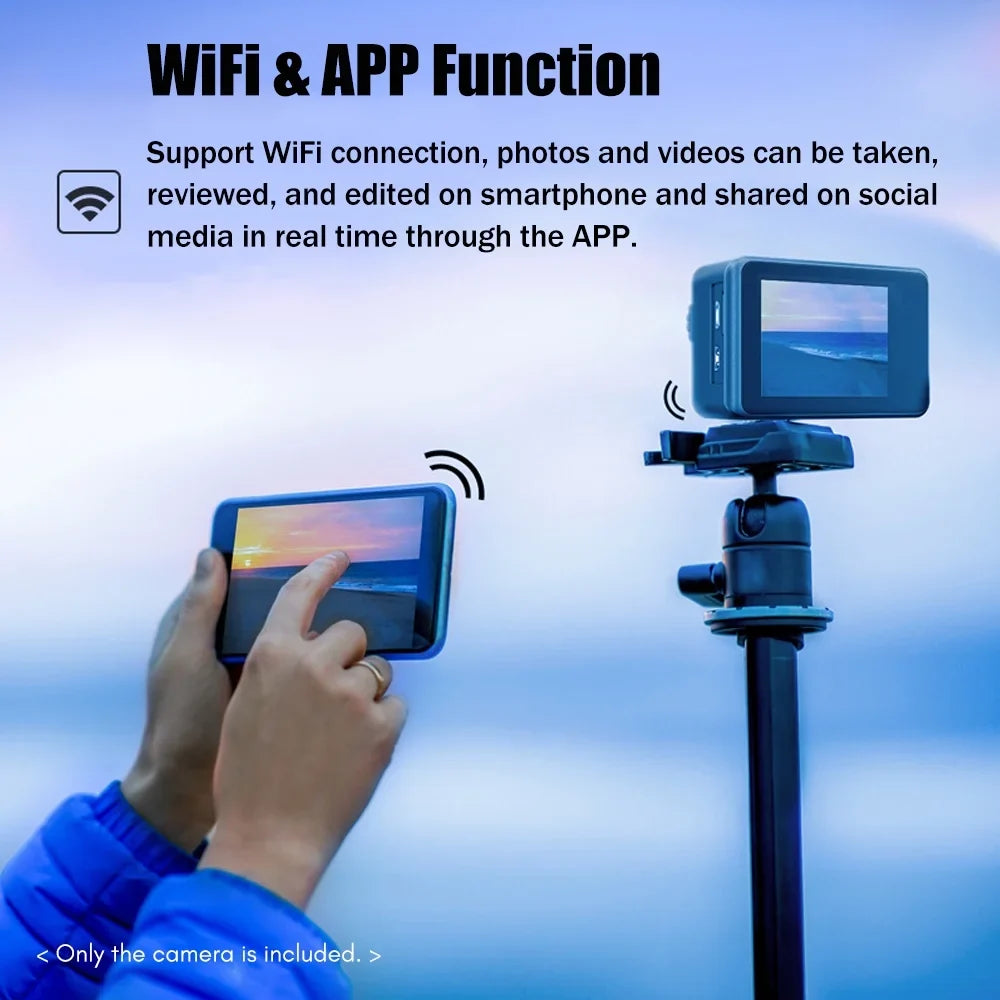 Wide CPL with 16 DV Sports Purple 40m 2.0 Angle 8 Outdoor Inch Lens 24MP Macro EIS Screen Sport 170° for WiFi 4K Waterproof Dual Camcorder ND4 Screen