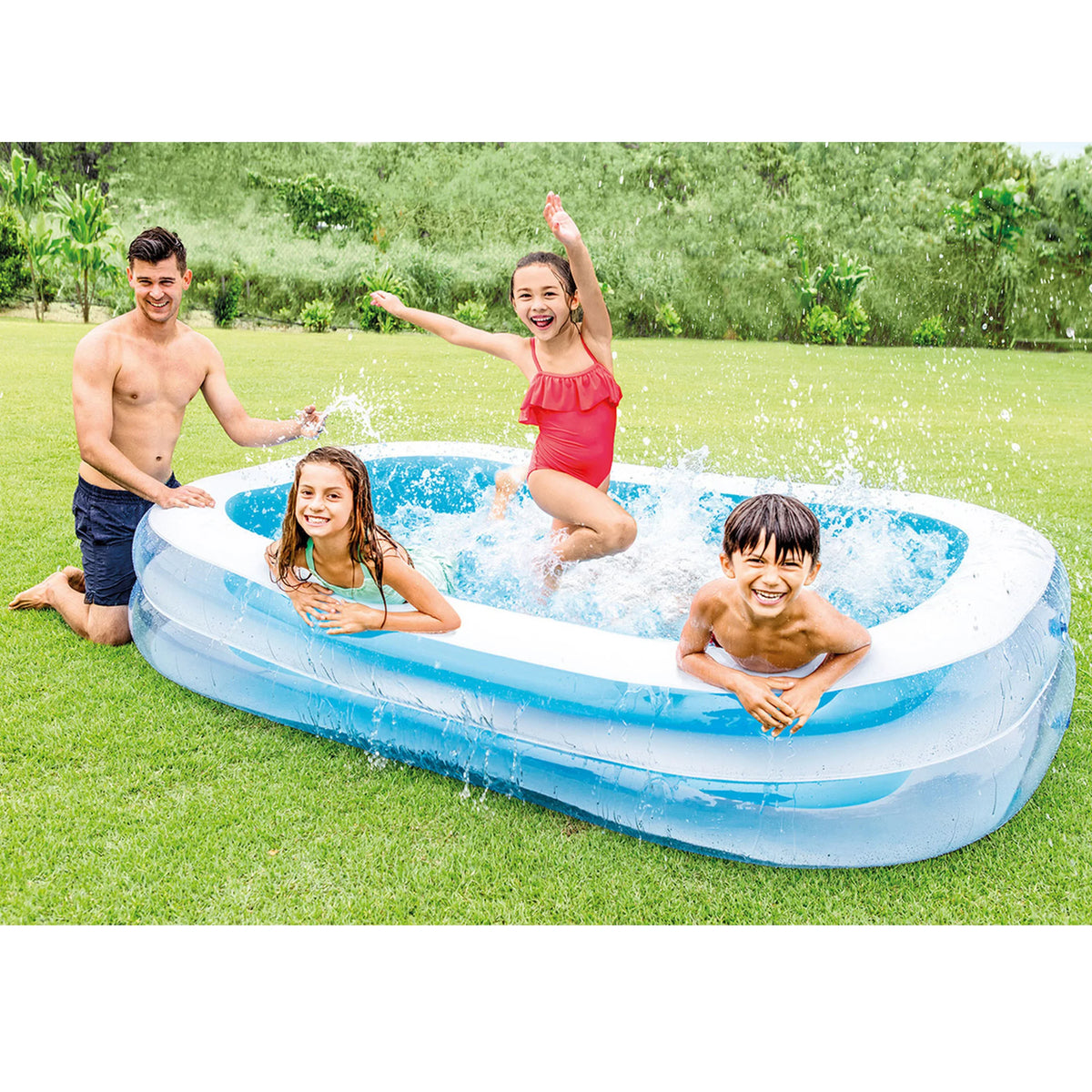 Swim Center Splash x with & Blue 8.5' White Play Intex Kool 5.75' Center,