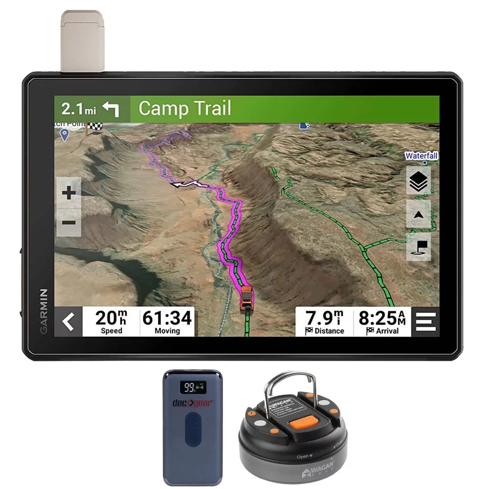 mAh Digital Dome Edition Brite-Nite Deco 010-02509-00 with Garmin Tread Bundle GPS Bank Flashlight XL Gear Lantern + Wagan LED 10" All-Terrain Power 8000 Navigator Display Overland