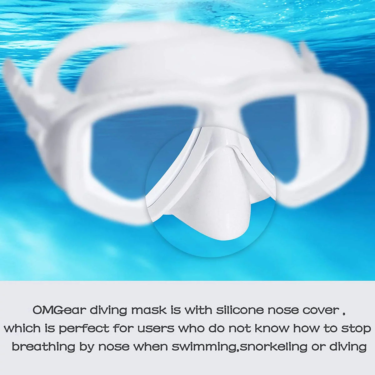 with Spearfishing Diving Mask Swimming Gear Mask Cover Junior Snorkel Dive OMGear Goggles Snorkeling Goggles Adult Impact Scuba for Strap Resistance Swim Neoprene Nose