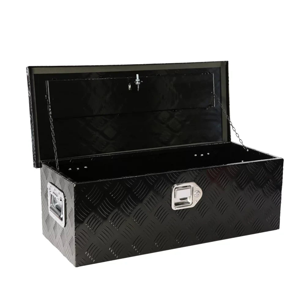 30" Trailer Aluminum Bar Tread Storage+Lock+Keys 5 Heavy Pickup Tool Box Toolbox Duty Black Truck Underbody