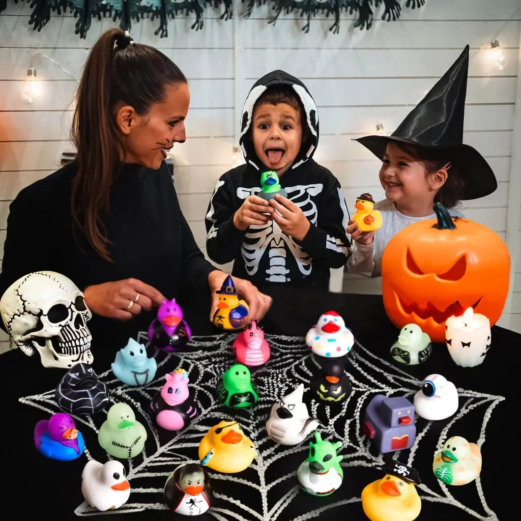 Pcs Baby Showers,Halloween Decor for or Ducks,Rubber Trick Toys Bath Treat,Halloween Toys Little Favors Halloween 24 Rubber Fun Ducks Party