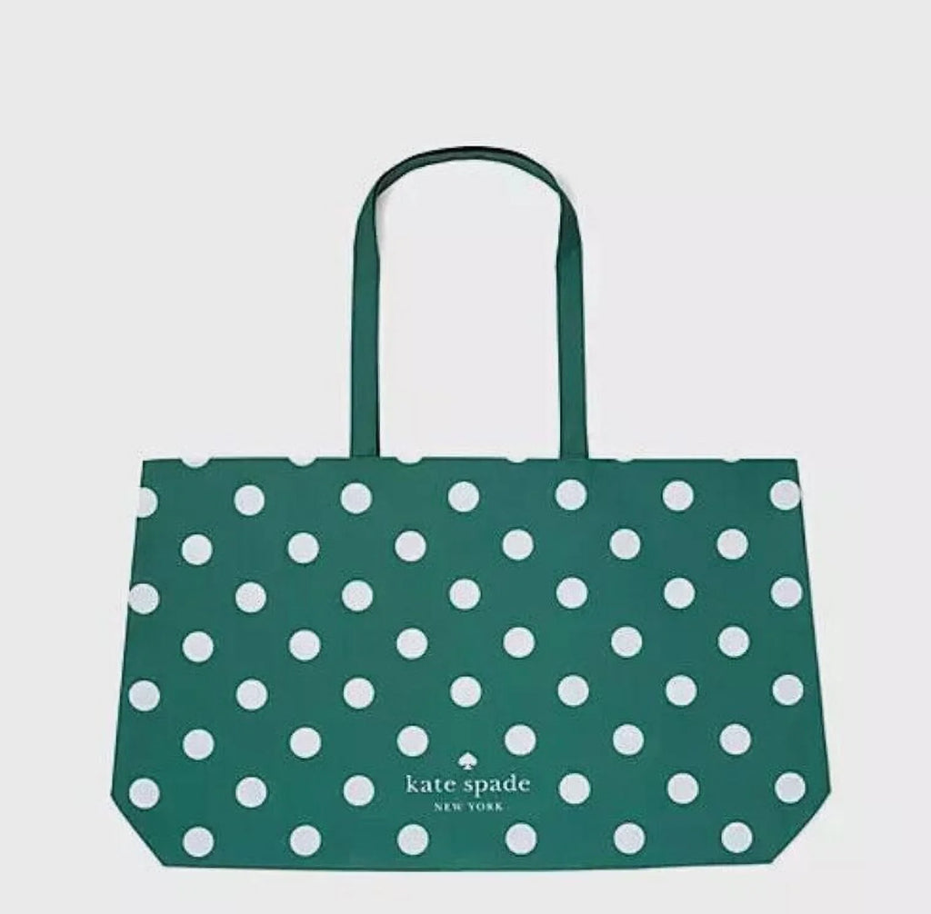 Dots Reusable Canvas Shopping Beach White Green New Kate Tote Spade Tote Bag York Polka XL