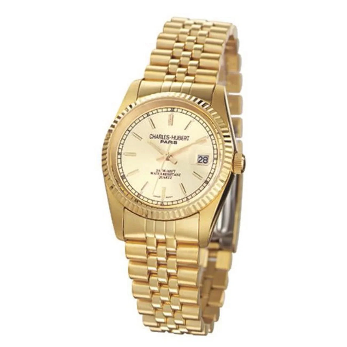 Quartz Gold-Plated Watch Steel # Paris Stainless Mens Charles-Hubert-
