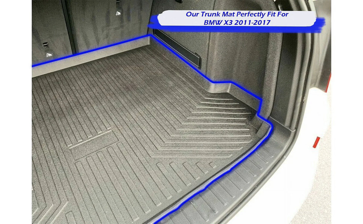 – Raised Easy EACCESSORIES Liner Mat Cars Laser – for Trunk Trunk Trunk – EA Lip Design Non-Slip to Weather-Resistant Install Mat Rubber X3 BMW Car Pre-Cut Mats with for Cargo – – 2011-2017