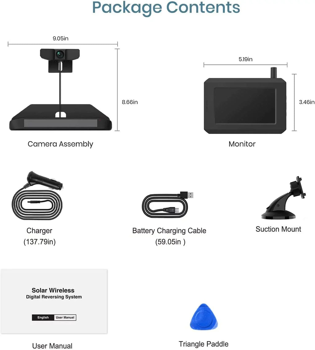 No for Most View DIY BOSCAM Install SunGo Drilling Vehicle, No Pro Vision Wireless Backup with Camera Wiring Rear Camera Wireless Night Solar Digital