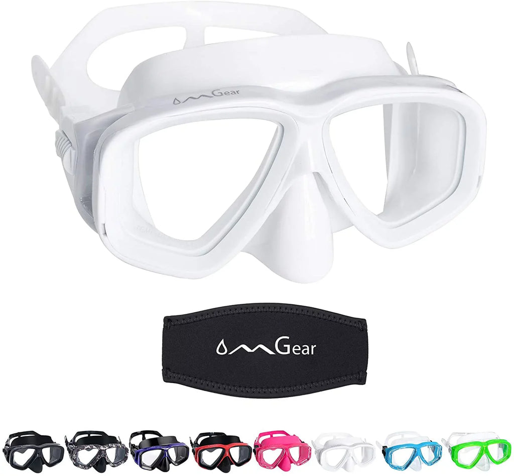with Spearfishing Diving Mask Swimming Gear Mask Cover Junior Snorkel Dive OMGear Goggles Snorkeling Goggles Adult Impact Scuba for Strap Resistance Swim Neoprene Nose