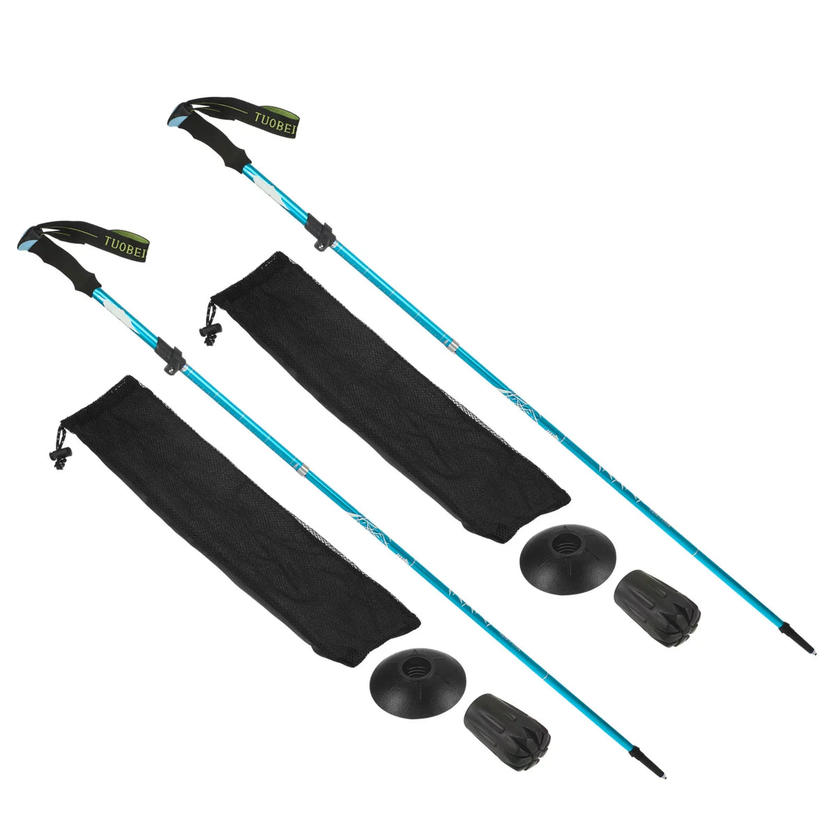 Basket, Collapsible Pole 2 Hiking Poles, Mud Pack Uxcell 51 Inch with Trekking Blue