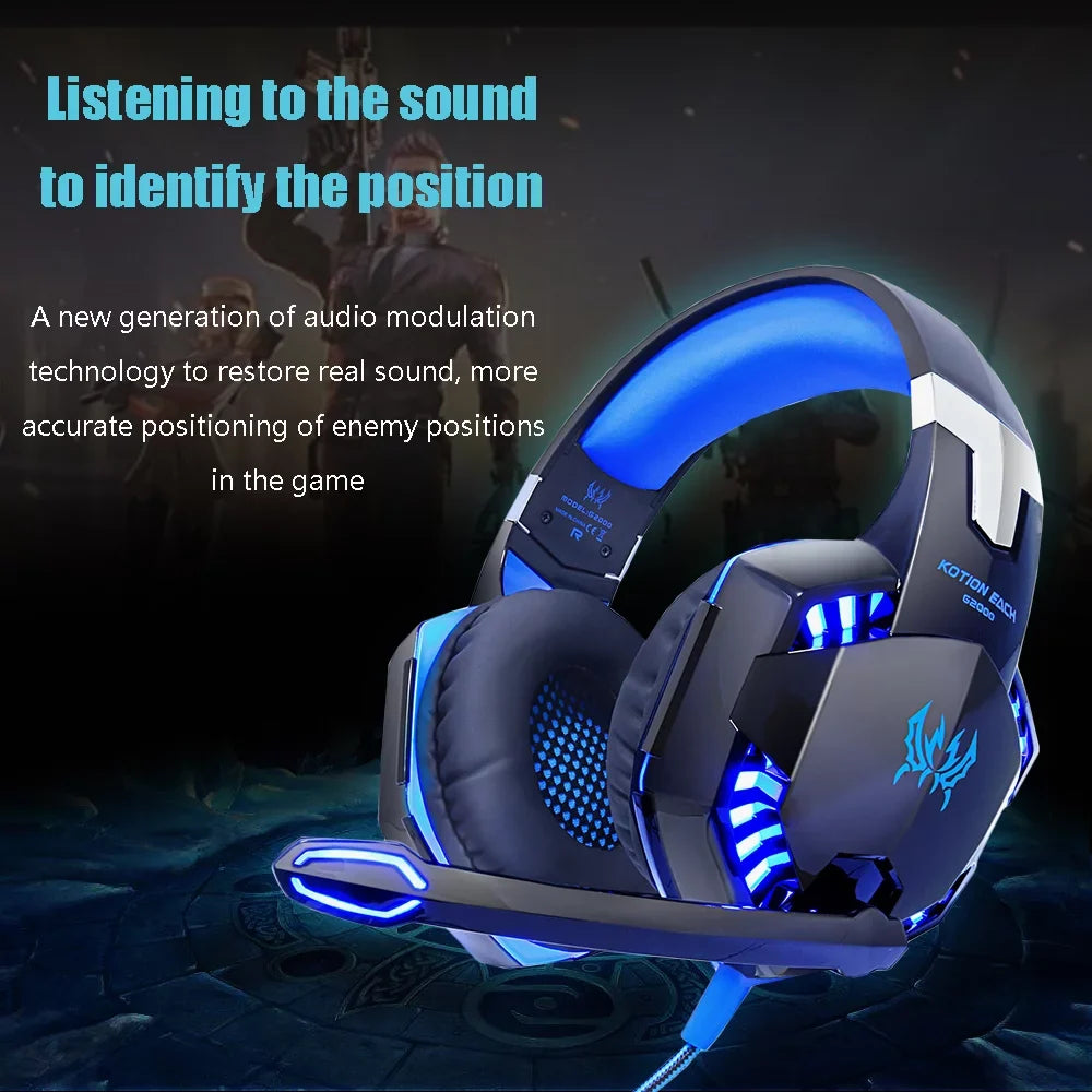 Headset Noise PC EACH Gaming Audio for Laptop KOTION Smartphone Cable KOTION G2000 EACH 3.5mm Adapter Reduction with