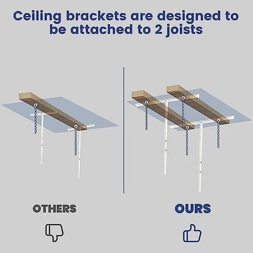 Organization 3X6 Storage Garage Overhead White Adjustable Mounted Racks Rack Shelf Garage Ceiling Storage Ceiling