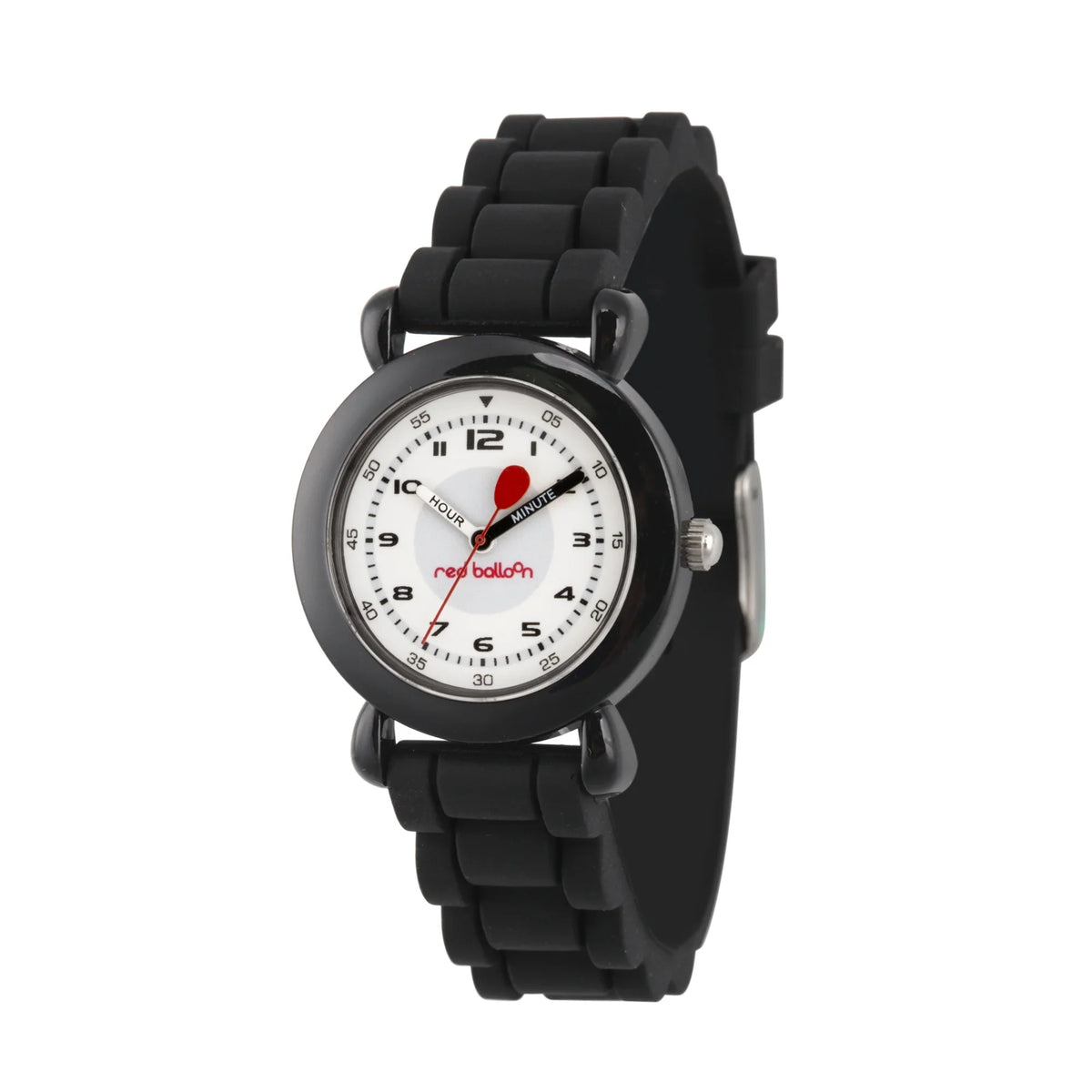 Watch,Black Boys' Silicone WRB000121 Plastic Red Time Teacher Strap, Balloon Black