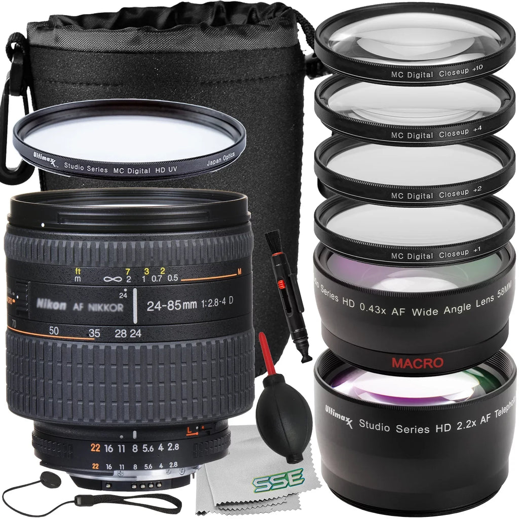 Ultimaxx Includes: Advanced IF f/2.8-4D UV Lens Lens 2.2x Water-Resistant 24-85mm & Zoom Protective (16pc Filter Telephoto Pouch, More AF - Lens Bundle Bundle) Nikon Attachment,