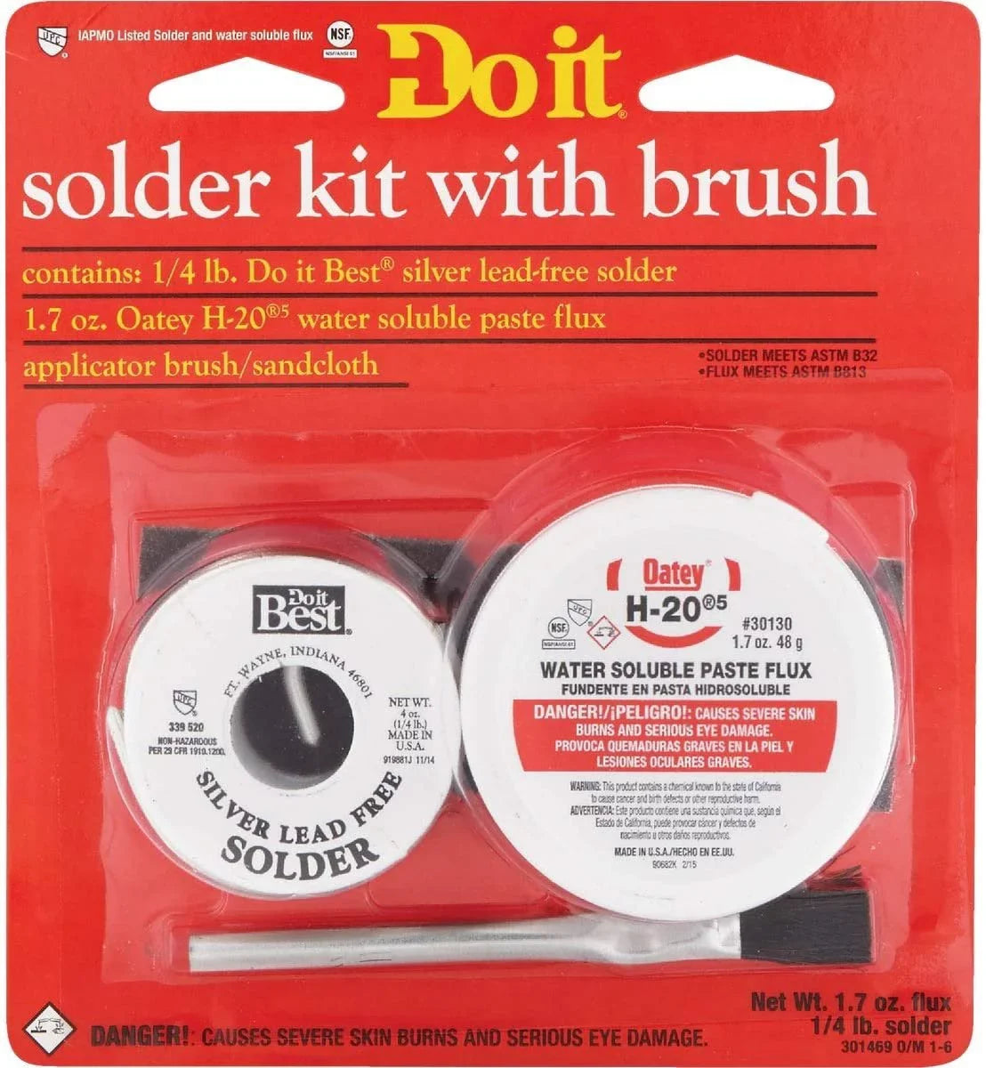 Soluble S Paste Oatey 53070 Flux S C Lead-Free Water Kit