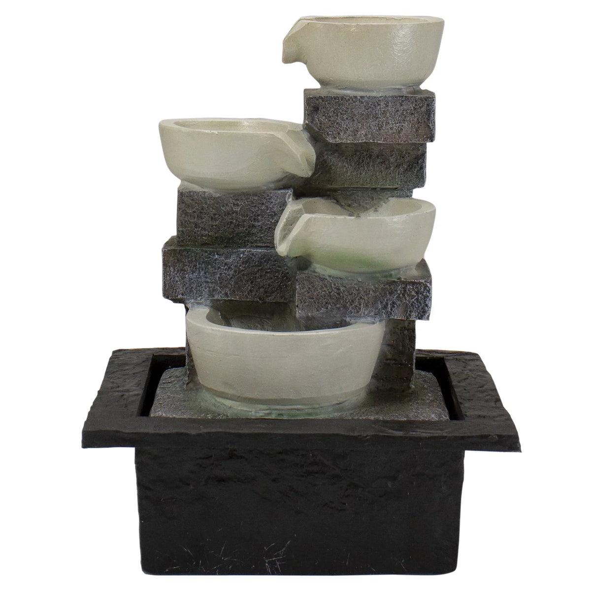 Indoor Water Lighted LED Fountain Tabletop 11" 4-Tier Cascading Northlight Bowl