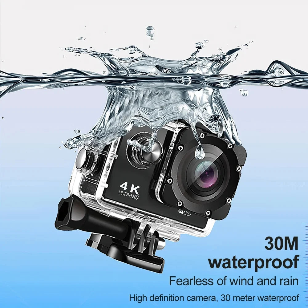 Sports Camcorders 170D Recorder 4K Recording Video Underwater Helmet DV Action 2.0-inch Cam Camera Screen Camera WiFi Waterproof