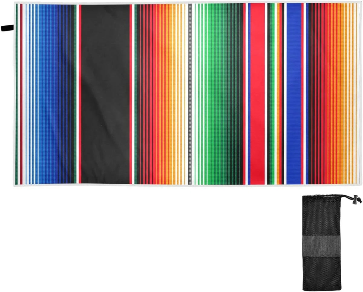 Beach Blanket, Mexican Serape Towel Dry Stripes Oversized Towel Towel, Bestwell Swim Thin Multipurpose Yoga Free 30”X60” Blanket Shower Pool Towel Lightweight Sand Microfiber Quick Bath