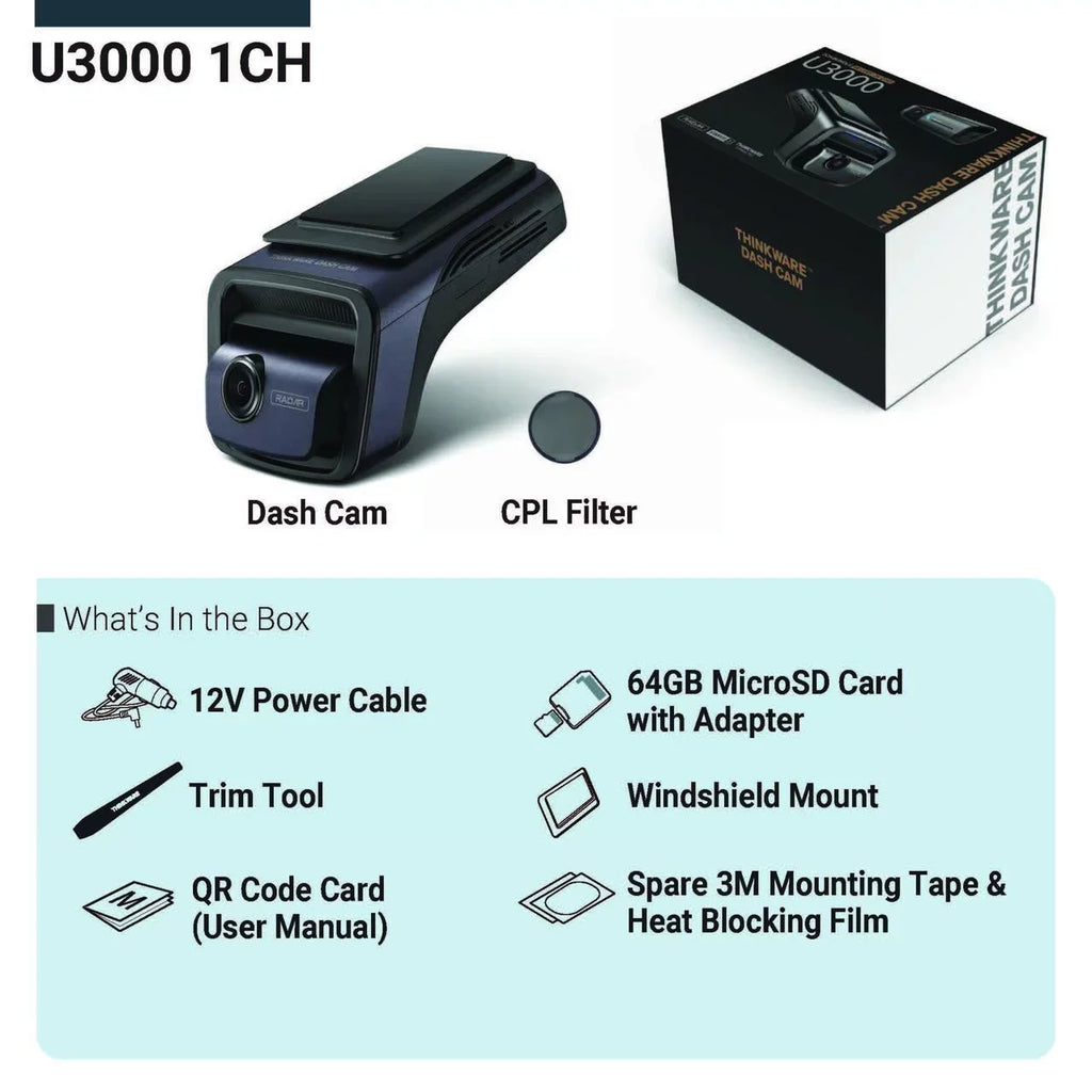 Mode Front Sensor CPL Dash Parking Super 4K Optional Camera Red WiFi Buffered Cam Ultra U3000 STARVIS 5GHZ THINKWARE for Night Radar Rear GPS Alerts 2 Light Camera Vision Filter Cam Car Speed Dashcam