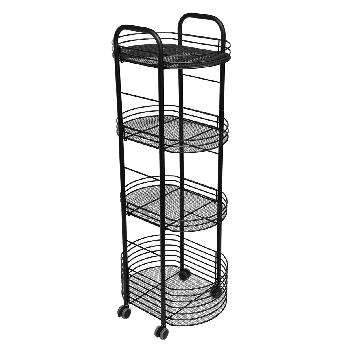 Movable Trolley Cart Tier 4 Shelf Utility Storage Storage Organizer Kitchen Rack