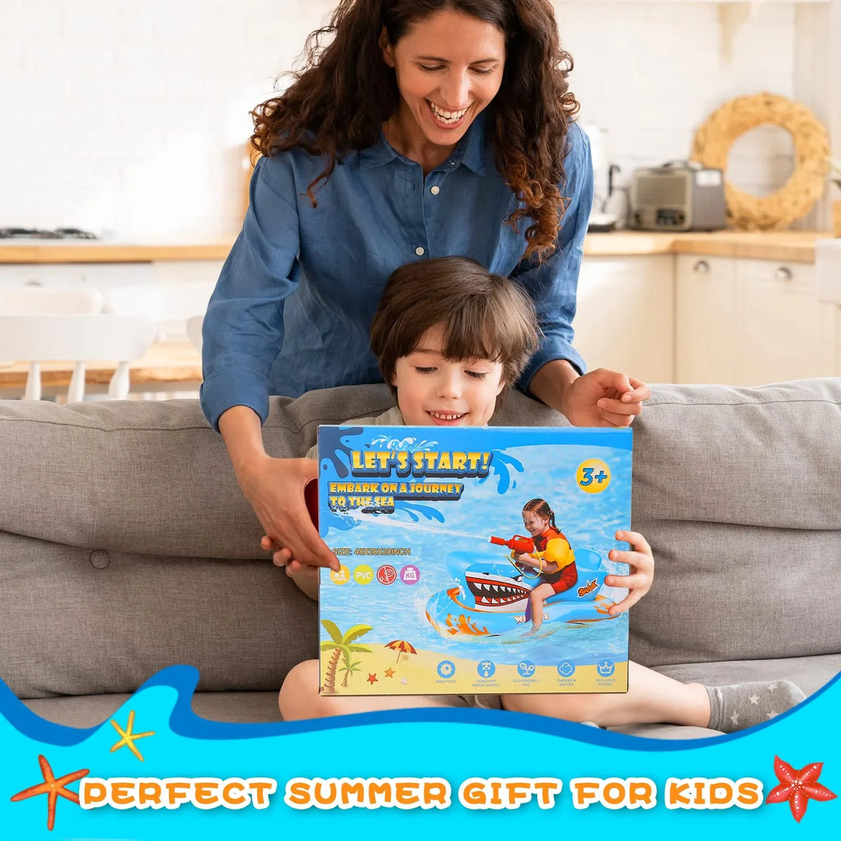 Pool for Pool Game Toys Pool Kids,Shark Boys 3-12 Waterpistol Age Girls with Kid Floats Ride-on for