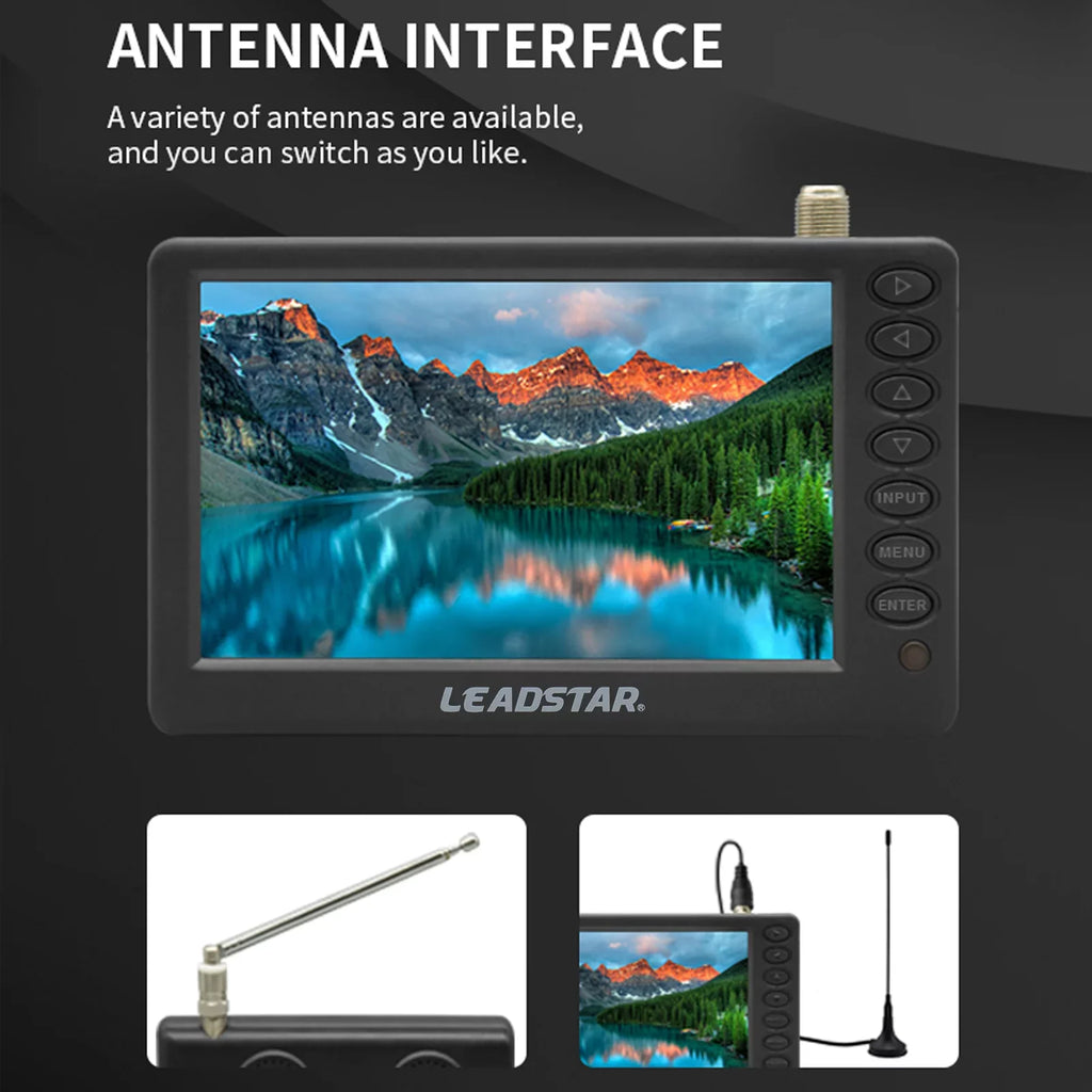 and LEADSTAR Player, D5 Pocket-Sized Playback, - Screen, Car Includes Television, Portable TF Disk TV 5-inch Multimedia U ATSC Card Player Digital Control Remote Radio,