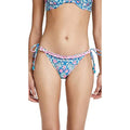 Women's Multi, Shoshanna Bottoms, Navy/Magenta Ruffle L Bikini String