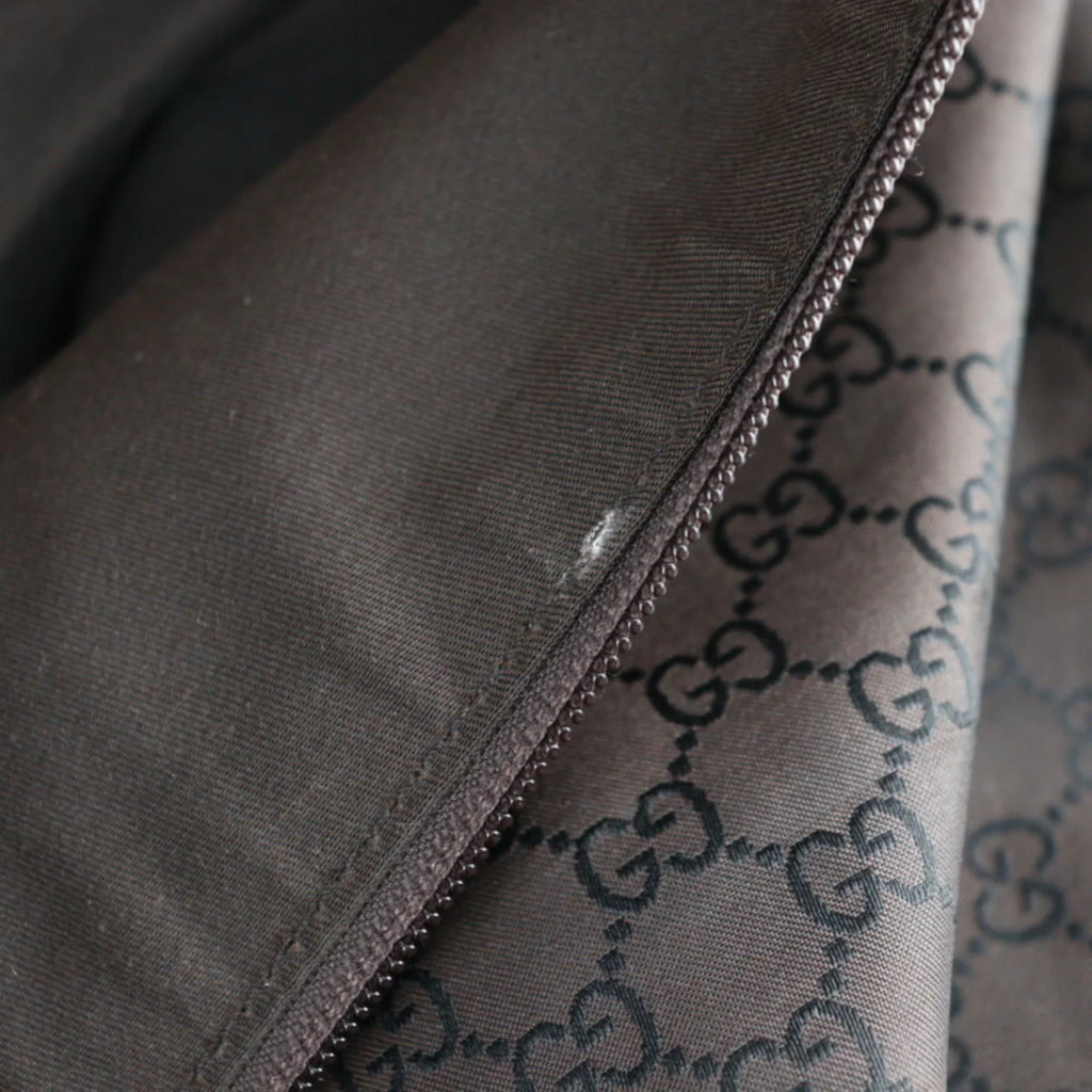 (Good) Boston Shoulder GG Leather Gucci Nylon Brown Bag 105669 GUCCI Pre-Owned Travel