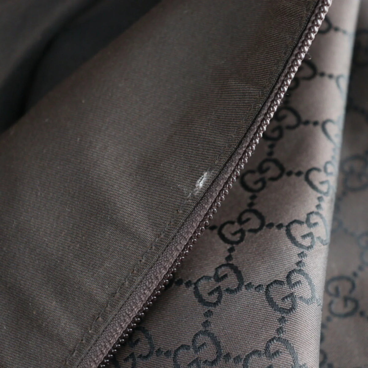 (Good) Boston Shoulder GG Leather Gucci Nylon Brown Bag 105669 GUCCI Pre-Owned Travel