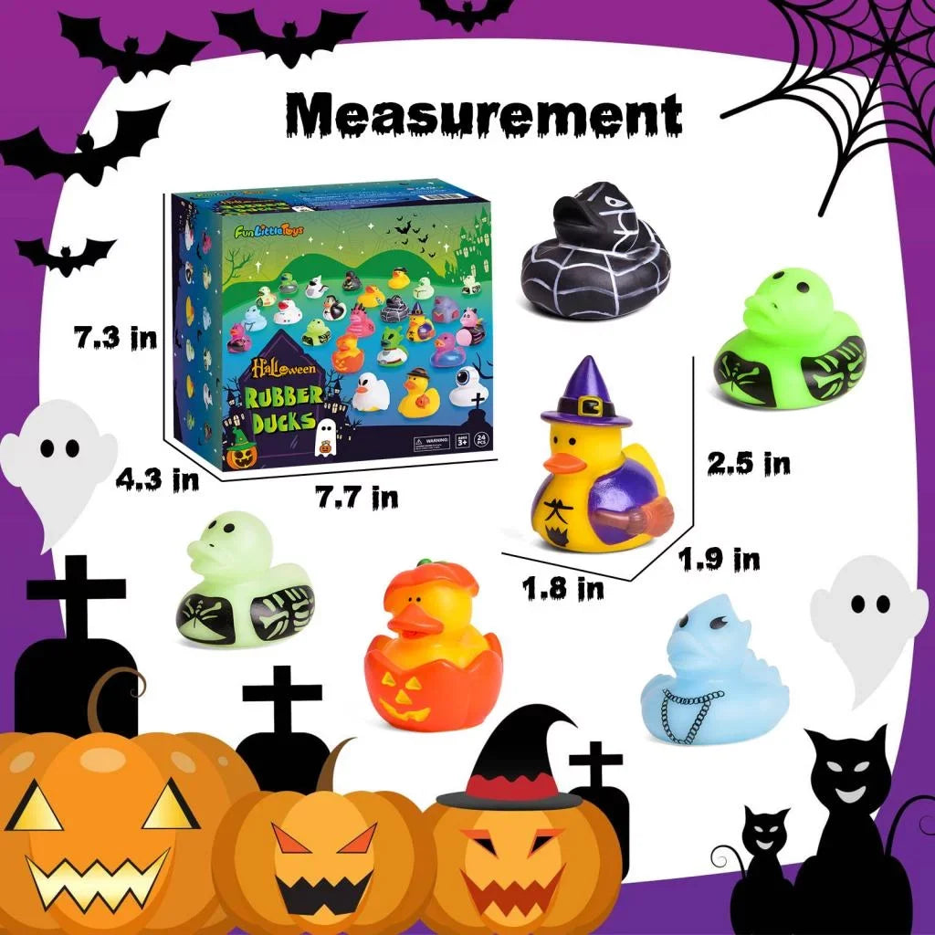 Pcs Baby Showers,Halloween Decor for or Ducks,Rubber Trick Toys Bath Treat,Halloween Toys Little Favors Halloween 24 Rubber Fun Ducks Party
