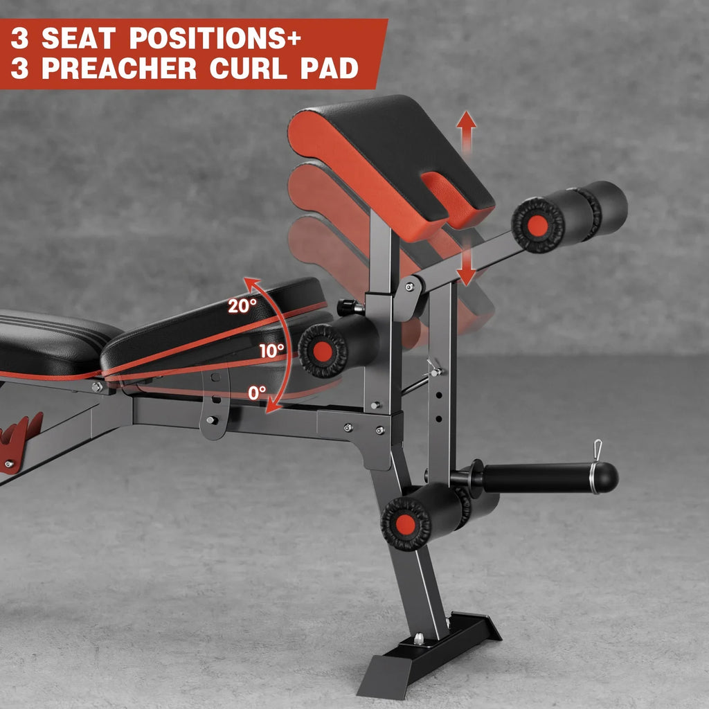 Foldable GIKPAL Bench Strength Training up Dumbbell Adjustable Gym Bench Support for Weight 800lbs to Bench Workout Bench Incline Home