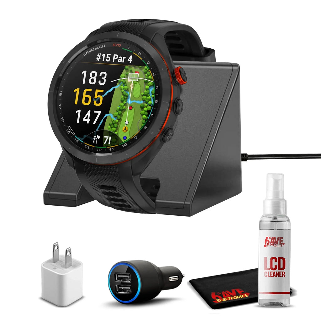 (47mm) with Garmin Black Approach Accessories S70,