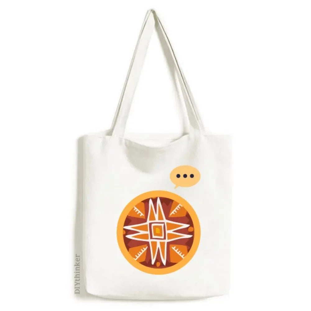 Tote Shoulder Expression Orange Bag Civilization Totems Ancient Sun Mexico Canvas Sack