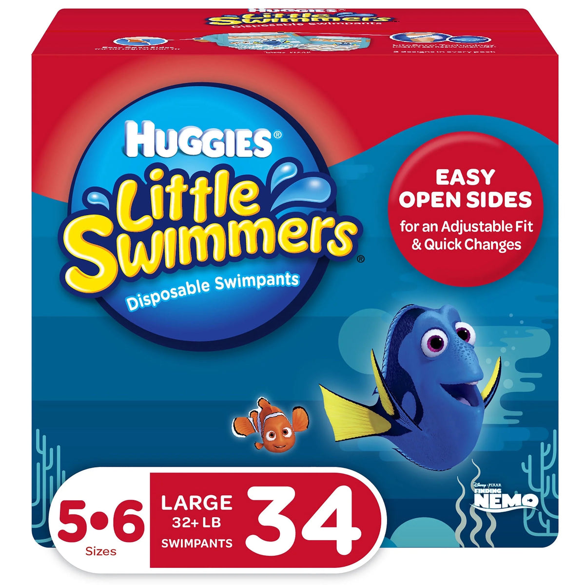 Large, Swim Ct Little Huggies Swimmers 34 5-6 Size Diapers,