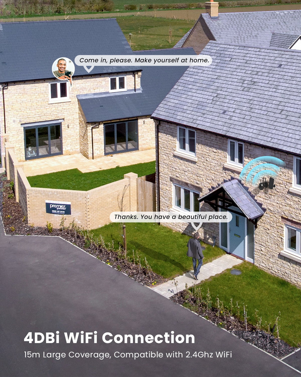 Wireless & Night Siren, View, Detection, 2K/3MP Outdoor Vision, Motion PIR PTZ Outdoor Alexa Color WiFi, with with 360° Work Surveillance Spotlight Solar Camera Security Camera