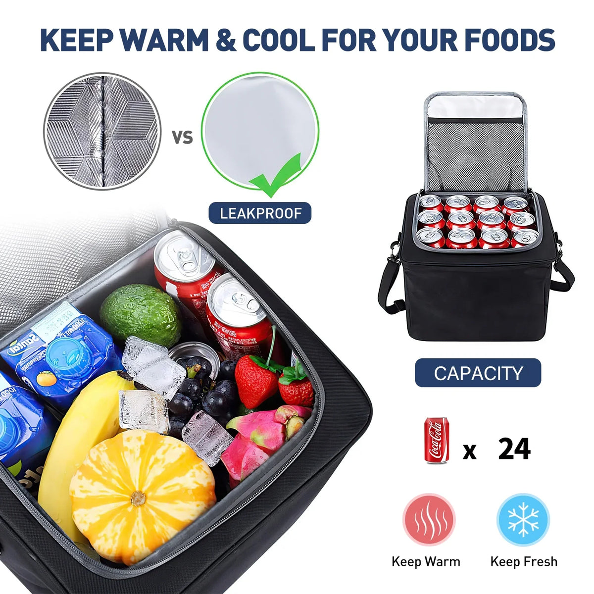Insulated Truck SUV Box 1 Storage Multi Storage Cooler with Compartment Trunk Collapsible Car in Trunk Leakproof Car Organizer, for 4 Bag